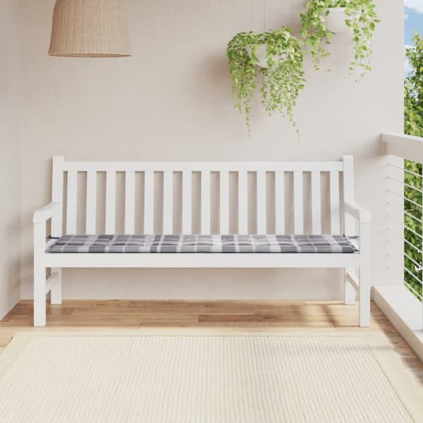 Bänkdyna för trädgården grårutig 180x50x3 cm tyg
