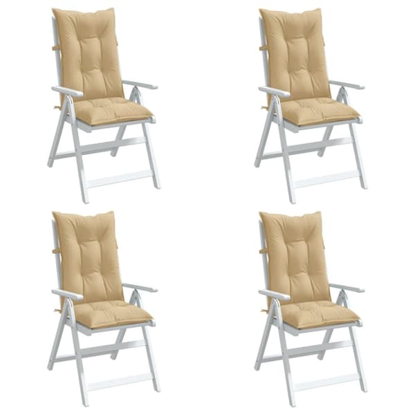 Stolsdynor högt ryggstöd 4 st melerad beige 120x50x7 cm tyg