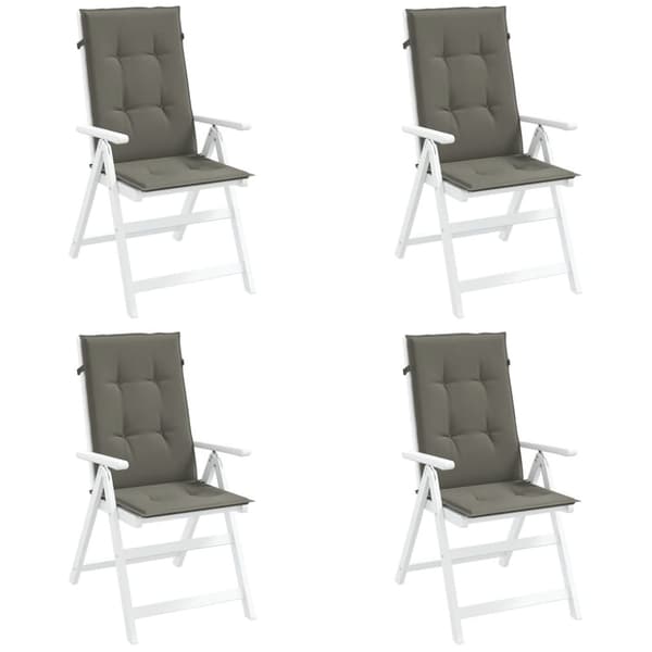 Stolsdynor högt ryggstöd 4 st melerad mörkgrå 120x50x4 cm tyg