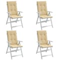 Miniatyrbild 1 av 2: Stolsdynor högt ryggstöd 4 st melerad beige 120x50x4 cm tyg