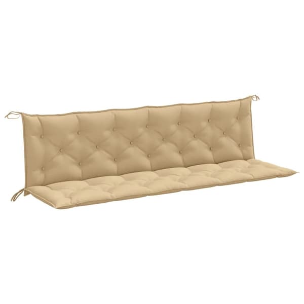Bänkdyna 2 st melerad beige 200x50x7 cm tyg