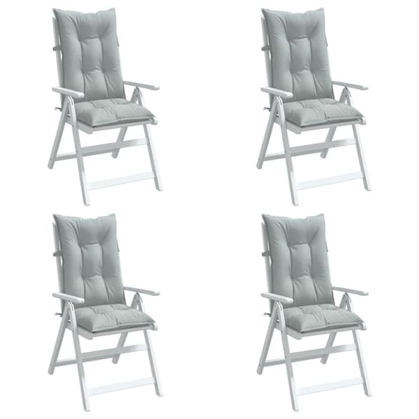 Stolsdynor högt ryggstöd 4 st melerad ljusgrå 120x50x7 cm tyg