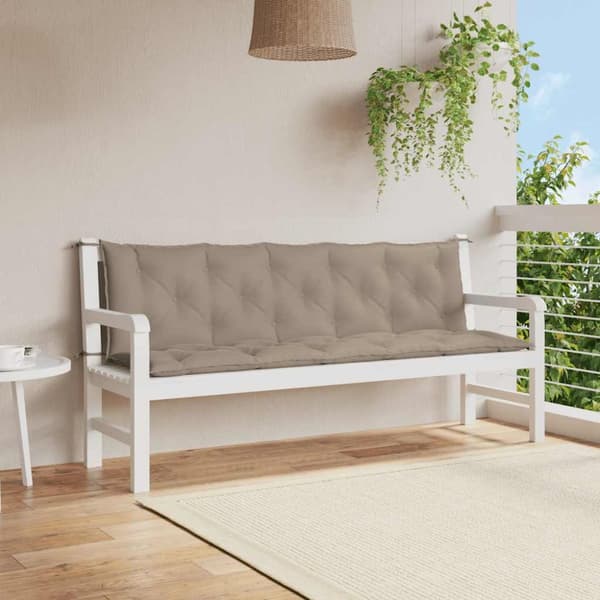 Bänkdyna för trädgården taupe 180x(50+50)x7 cm oxfordtyg