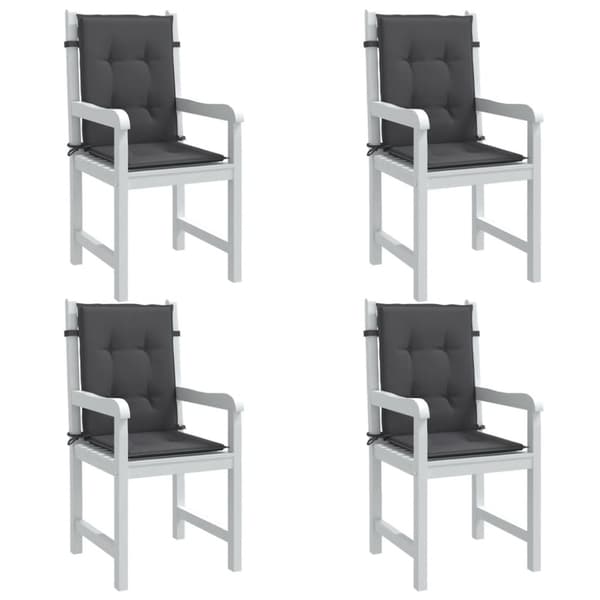 Stolsdynor lågt ryggstöd 4 st melerad antracit 100x50x4 cm tyg