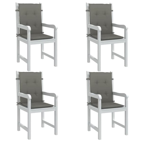 Stolsdynor lågt ryggstöd 4 st melerad mörkgrå 100x50x4 cm tyg