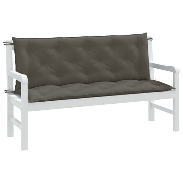 Bänkdyna 2 st melerad mörkgrå 150x50x7 cm tyg
