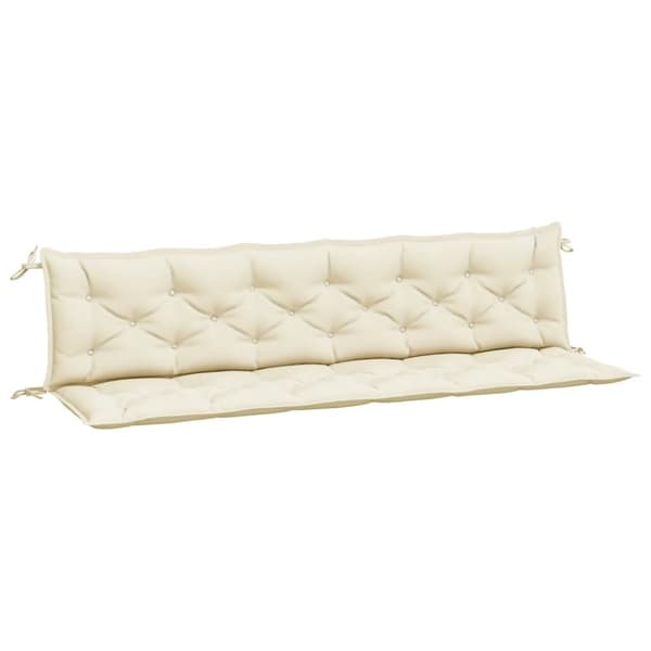 Bänkdynor för trädgården 2st gräddvit 200x50x7cm oxfordtyg