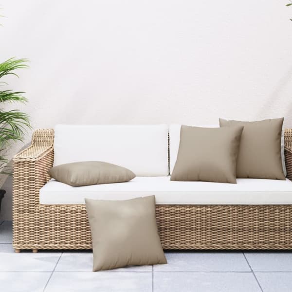 Soffkuddar 4 st taupe 50x50 cm tyg