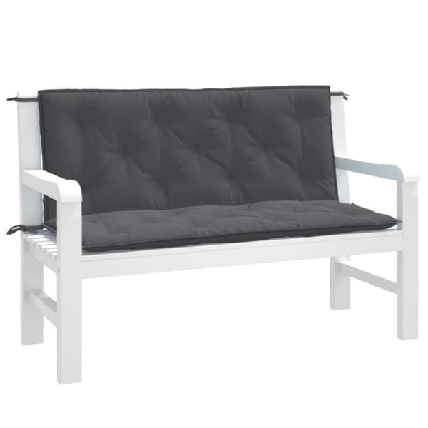 Bänkdynor 2 st melerad antracit 120x50x7 cm tyg