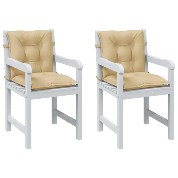 Stolsdynor lågt ryggstöd 2 st melerad beige 100x50x7 cm tyg