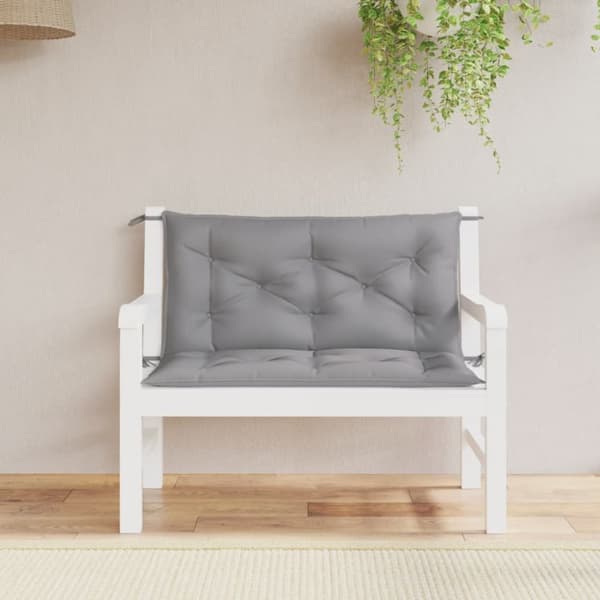 Bänkdynor för trädgården 2st grå 100x50x7cm oxfordtyg