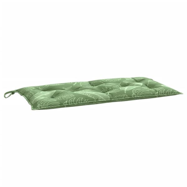 Bänkdyna för trädgården bladmönster 100x50x7 cm oxfordtyg