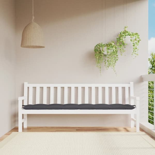 Bänkdyna för trädgården antracit 200x50x7 cm oxfordtyg