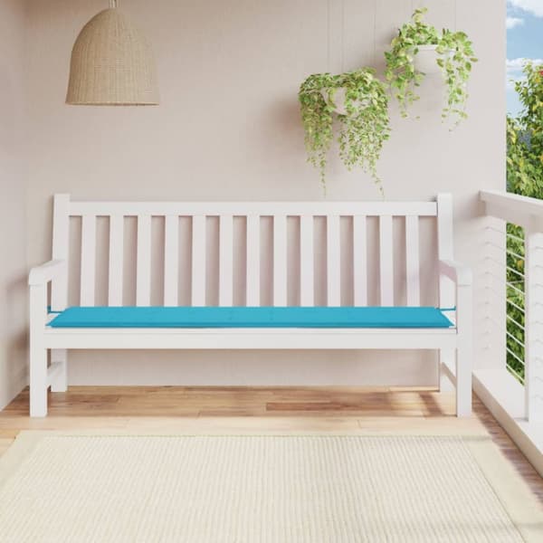 Bänkdyna för trädgården turkos 200x50x3 cm tyg