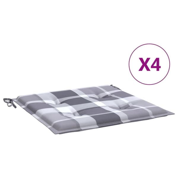 Stolsdynor 4 st grårutig 50x50x3 cm oxfordtyg