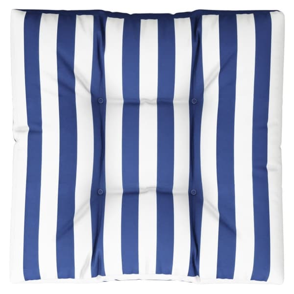 Palldyna blå&vit randig 80x80x12 cm tyg