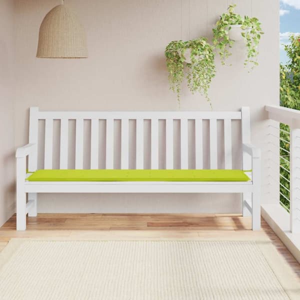 Bänkdyna för trädgården ljusgrön 200x50x3 cm oxfordtyg