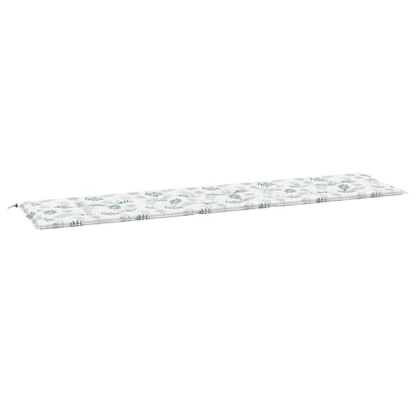 Bänkdyna för trädgården bladmönster 200x50x3 cm tyg