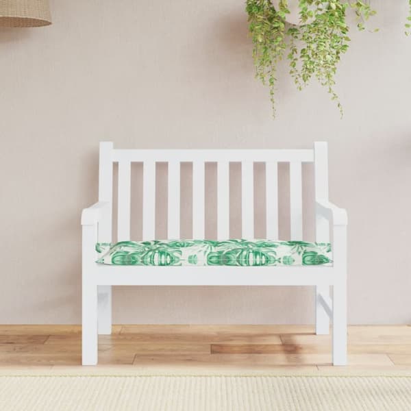 Bänkdyna för trädgården bladmönster 110x50x7cm oxfordtyg