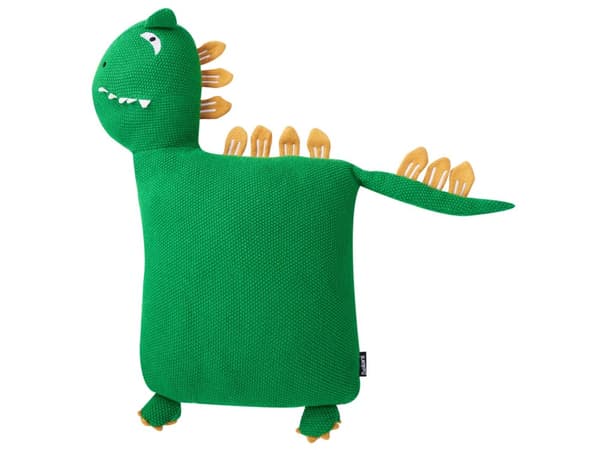 Barnkuddar 2 st 45 x 45 cm Grönt Bomullstyg Dinosaurieformad Kudde med Fyllning Mjuk Barnleksak Barnrum
