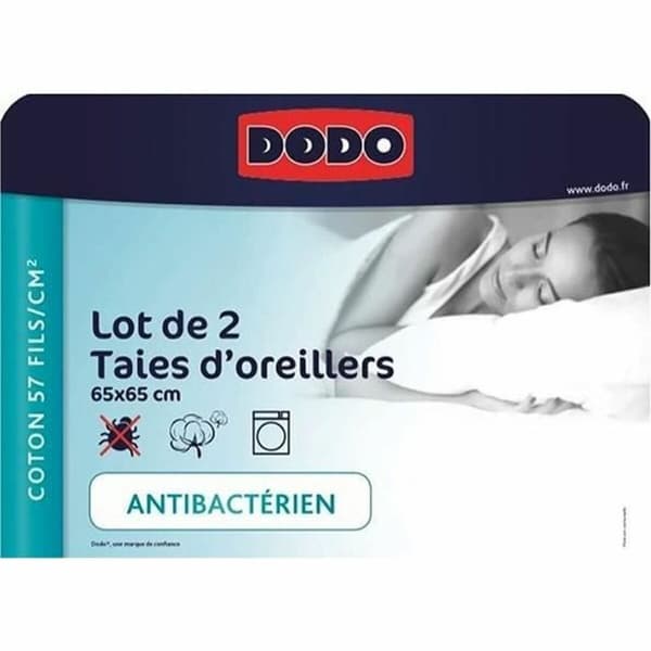 Örngott DODO 2 antal Vit Antracitgrå 65 x 65 cm