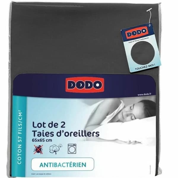 Örngott DODO 2 antal Vit Antracitgrå 65 x 65 cm