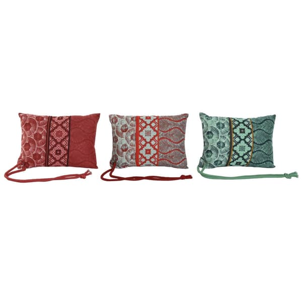 Kudde Home ESPRIT Röd Grön Korall 30 x 10 x 20 cm (3 antal)