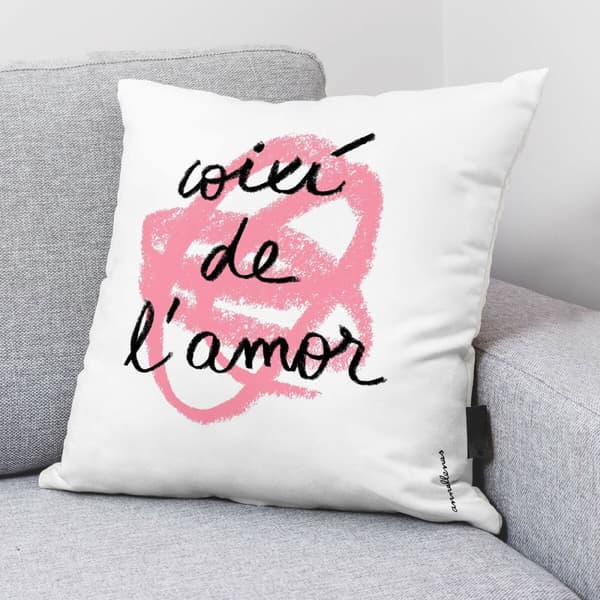 Kuddfodral Decolores Amor en català Multicolour 50 x 50 cm Bomull Katalanska