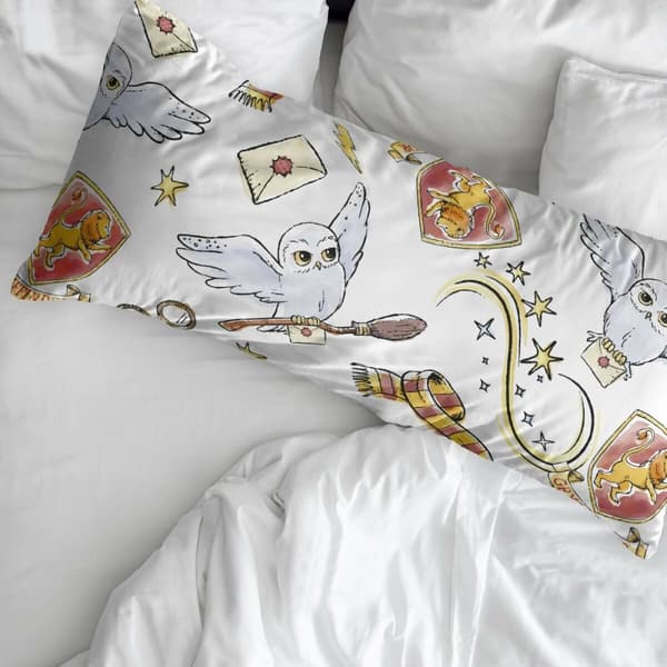 Örngott Harry Potter Hedwig Multicolour 175 Trådar 45 x 110 cm 100% bomull
