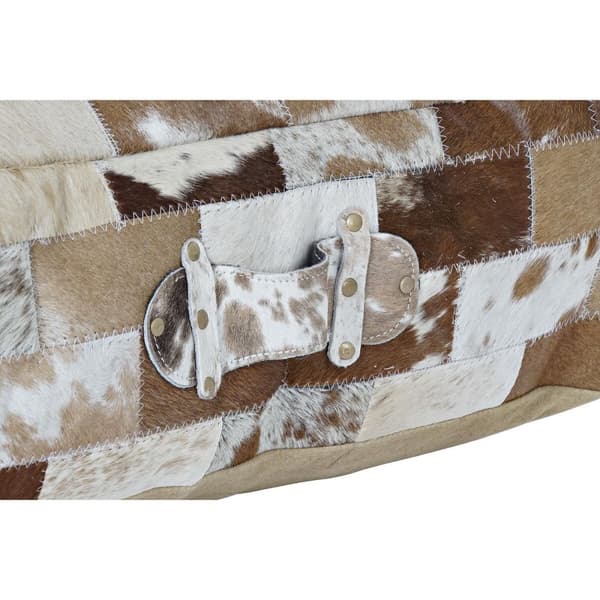 Pude DKD Home Decor Gulv Polyester Læder Aluminium Multifarvet Kolonistil (60 x 60 x 20 cm)