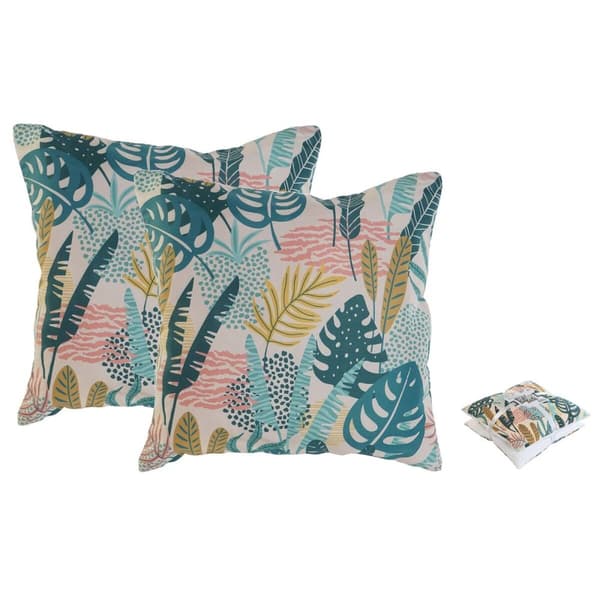Sæt med puder Home ESPRIT Jungle 45 x 5 x 45 cm (2 enheder)