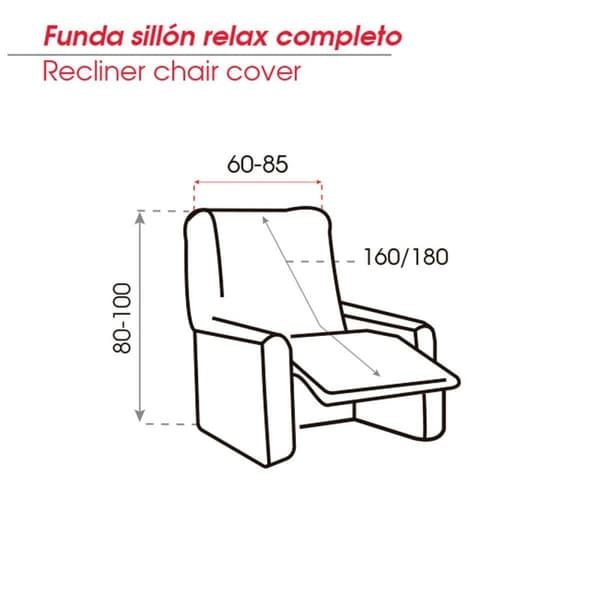 Stolsovertrek Belmarti Bali Grå 60-85 x 160/180 x 60-100 cm 1 plads