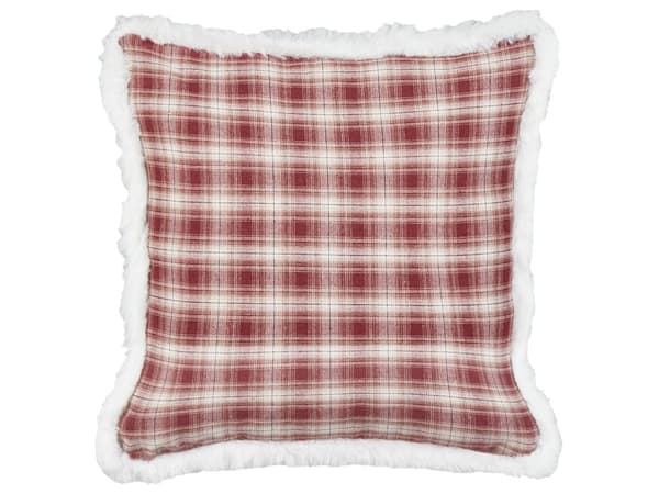 Sett med 2 Puter i Rødt Polyesterstoff med Tartanmønster 45 x 45 cm Dekorasjonstilbehør