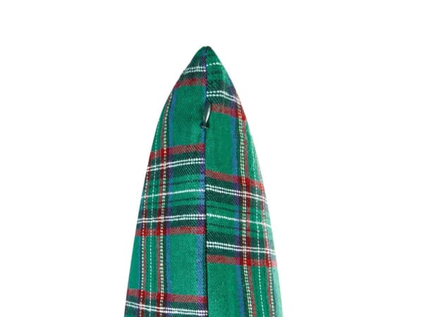 Sett med 2 Puter Grønt Polyesterstoff Tartan Julemønster 30 x 50 cm Dekorasjonstilbehør