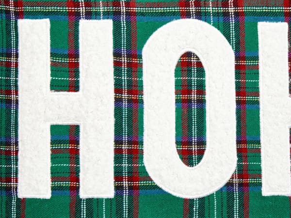 Sett med 2 Puter Grønt Polyesterstoff Tartan Julemønster 30 x 50 cm Dekorasjonstilbehør