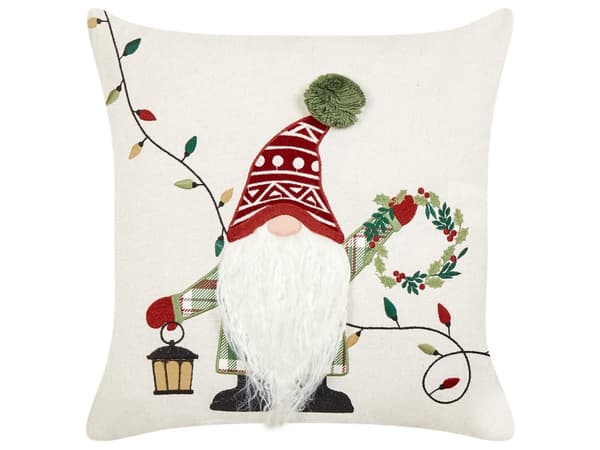 Prydnadskuddar 2 st Vit Tyg Julmotiv Julkuddar 45 x 45 cm Kuddar Dekorationstillbehör