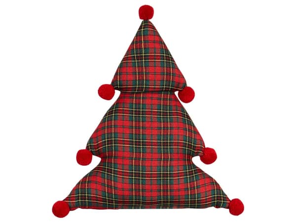 Prydnadskuddar 2 st Röd och Grön Tyg Julgransform 35 x 30 cm Dekorationstillbehör