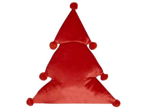 Prydnadskuddar 2 st Röd och Grön Tyg Julgransform 35 x 30 cm Dekorationstillbehör