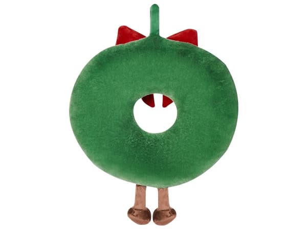 Set om 2 Prydnadskuddar Grön Rund Tyg 45 cm Julmotiv Krans Dekorationer Hemtillbehör Sovrum Vardagsrum Barnrum