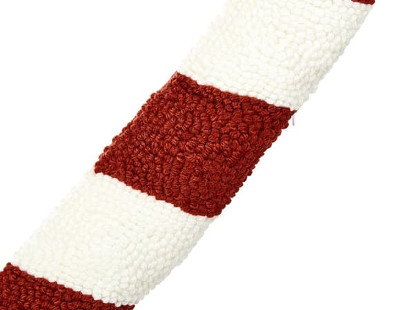 Set med 2 Prydnadskuddar Röd Vit tyg Jul Polkakäpp 25 x 55 cm Dekoration Tillbehör Vardagsrum Sovrum