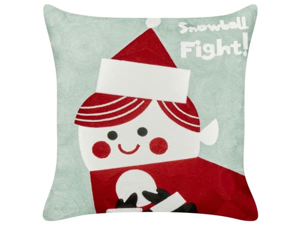 Prydnadskuddar 2 st Röd och Grön Bomullstyg Julmotiv 45 x 45 cm Dekorationstillbehör