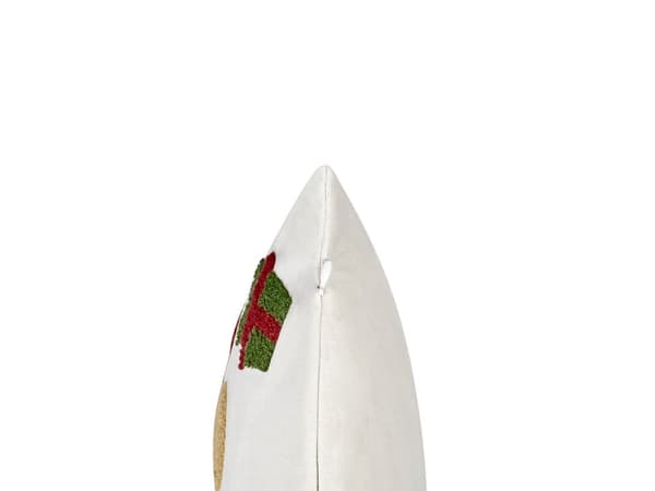 Set om 2 Prydnadskuddar Vit Sammetstyg Julmotiv 45 x 45 cm Dekorationer Hemtillbehör Sovrum Vardagsrum