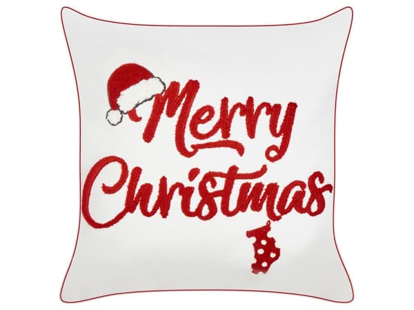 Prydnadskuddar 2 st Röd och Vit Bomullstyg Julmotiv 45 x 45 cm Dekorationstillbehör