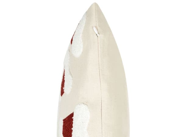 Set med 2 Prydnadskuddar Beige Bomullstyg Julmönster 45 x 45 cm Dekoration Hemtillbehör Sovrum Vardagsrum