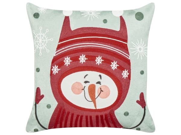 Prydnadskuddar 2 st Röd och Grön Bomullstyg Julmotiv 45 x 45 cm Dekorationstillbehör