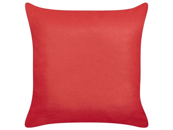 Sett med 2 pynteputer Rød Bomull 45 x 45 cm Julemotiv Avtakbart trekk med glidelås Julepynt Tekstiler Interiør