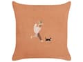 Miniatyrbilde 4 av 7: Sett med 2 Puter Oransje Polyester 45 x 45 cm med Broderi Avtakbart Trekk Hjemmetilbehør Stue