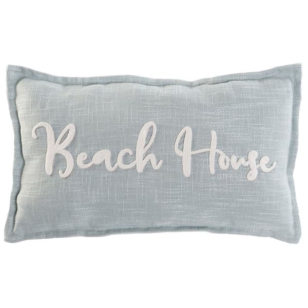 Kudde Home ESPRIT Beach Vit Himmelsblå Medelhavs 60 x 10 x 35 cm