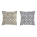 Pikkukuva 1 / 4: Tyyny DKD Home Decor Harmaa Beige Polyesteri Puuvilla Alumiini (45 x 10 x 45 cm) (2 osaa)