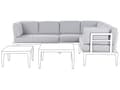 Miniatyrbilde 1 av 6: Utendørs Putetrekk Sett Lysegrått Stoff Sofa Sete Rygg Sideputetrekk Moderne Stil